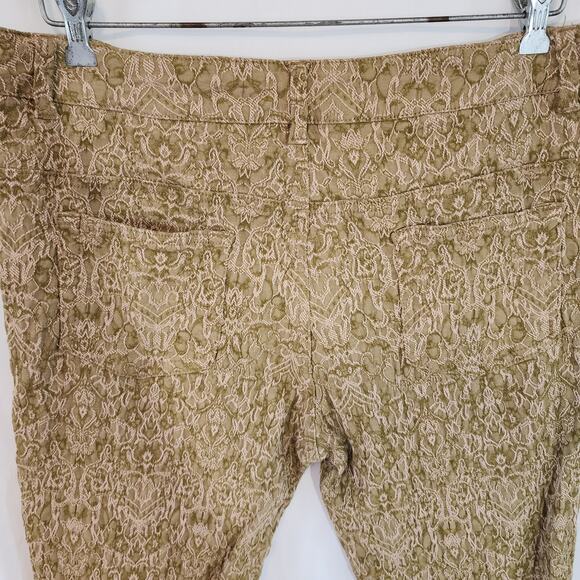 Eric Green Stretch Jeans with Cream Embroidery Skinny Mid Rise Size 12 - Picture 5 of 7